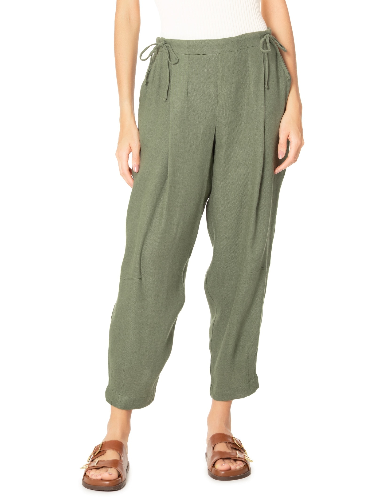 Calça Feminina Regulagem Linho Reciclado Verde Osklen