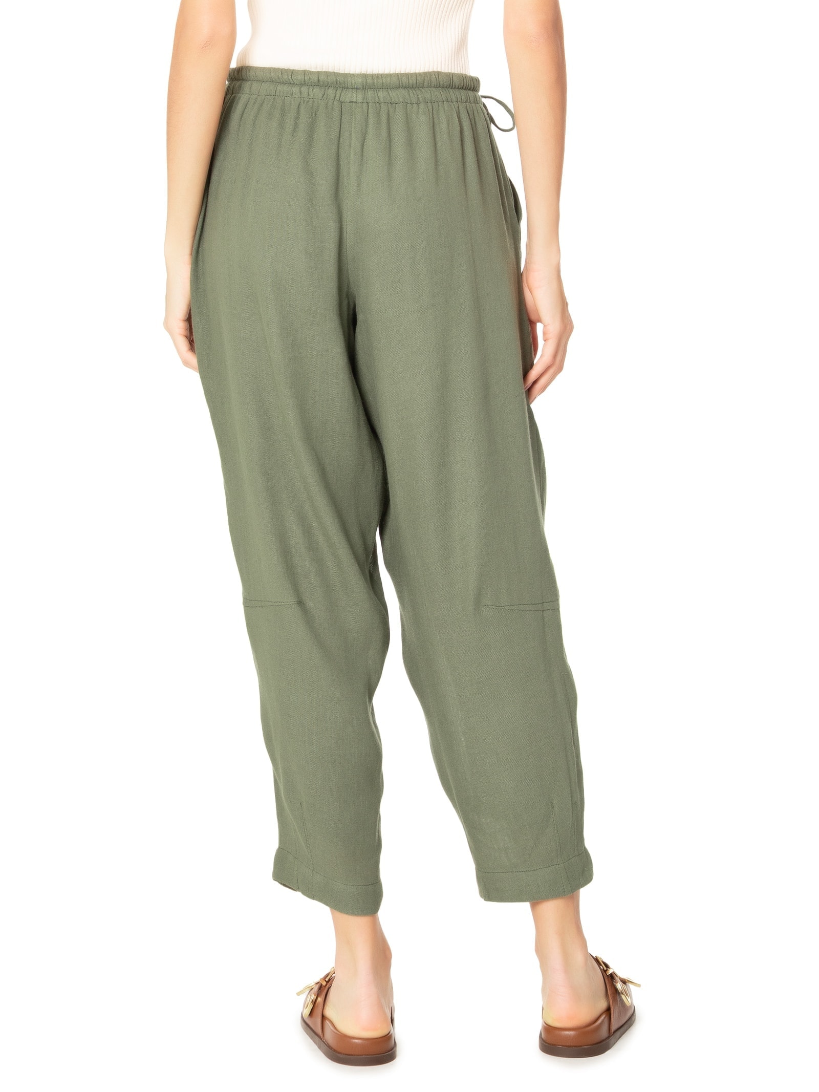 Calça Feminina Regulagem Linho Reciclado Verde Osklen