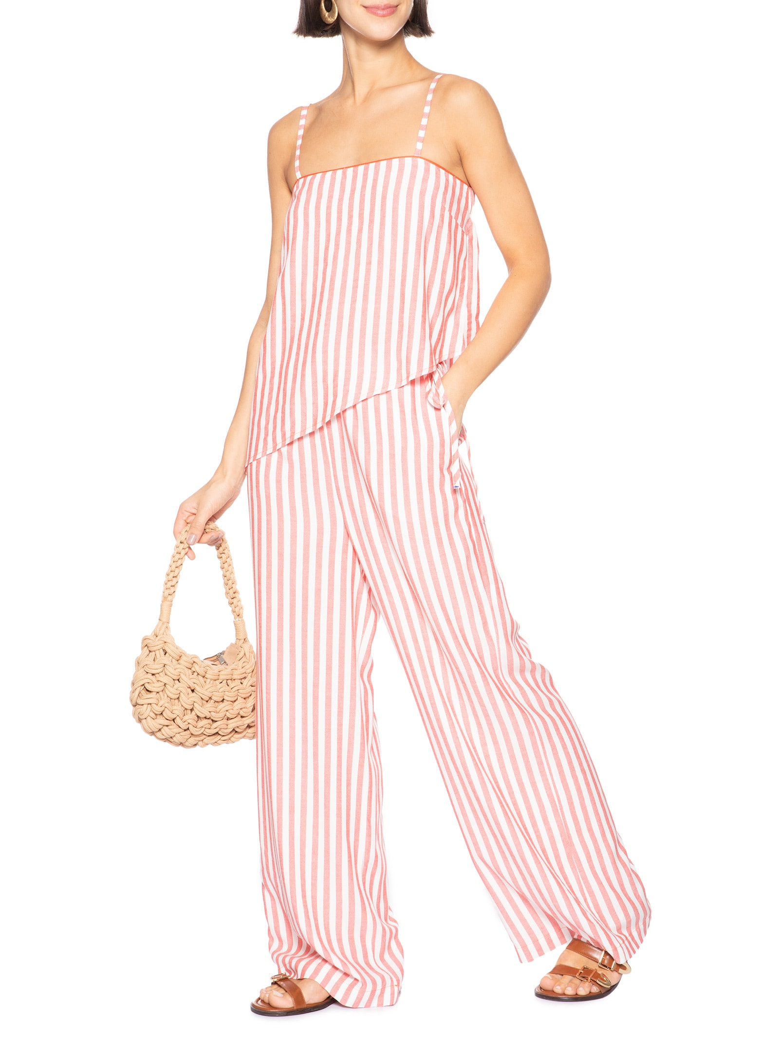 Calça Feminina Relax Listra Classic Vermelho Cantão