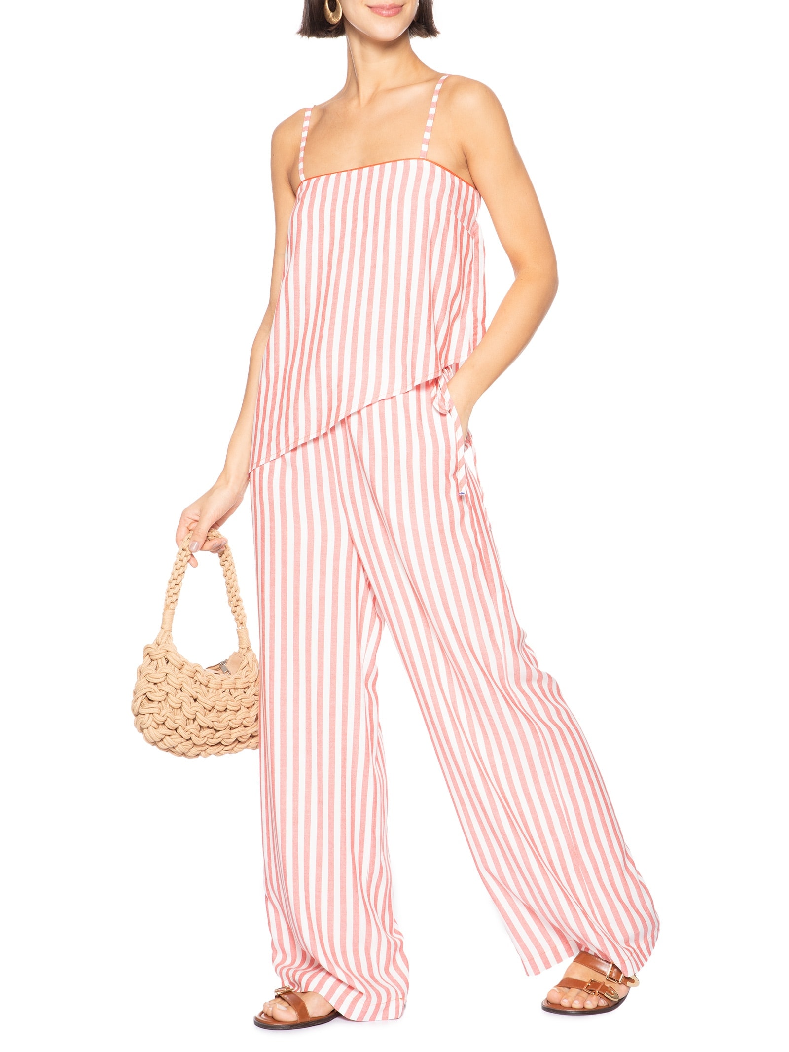 Calça Feminina Relax Listra Classic Vermelho Cantão