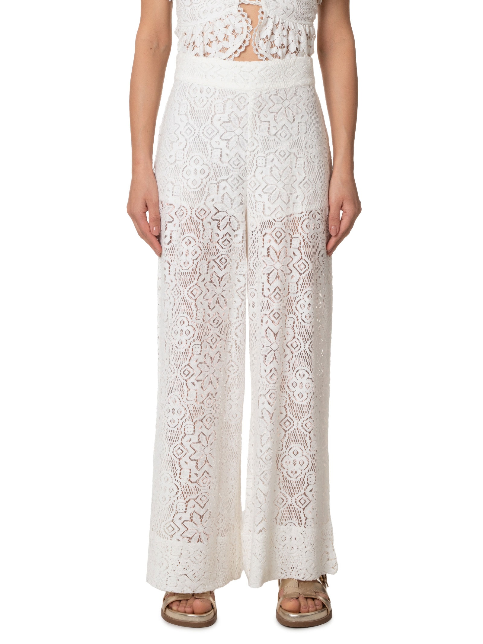 Calça Feminina Renda Artesanal Branco Farm