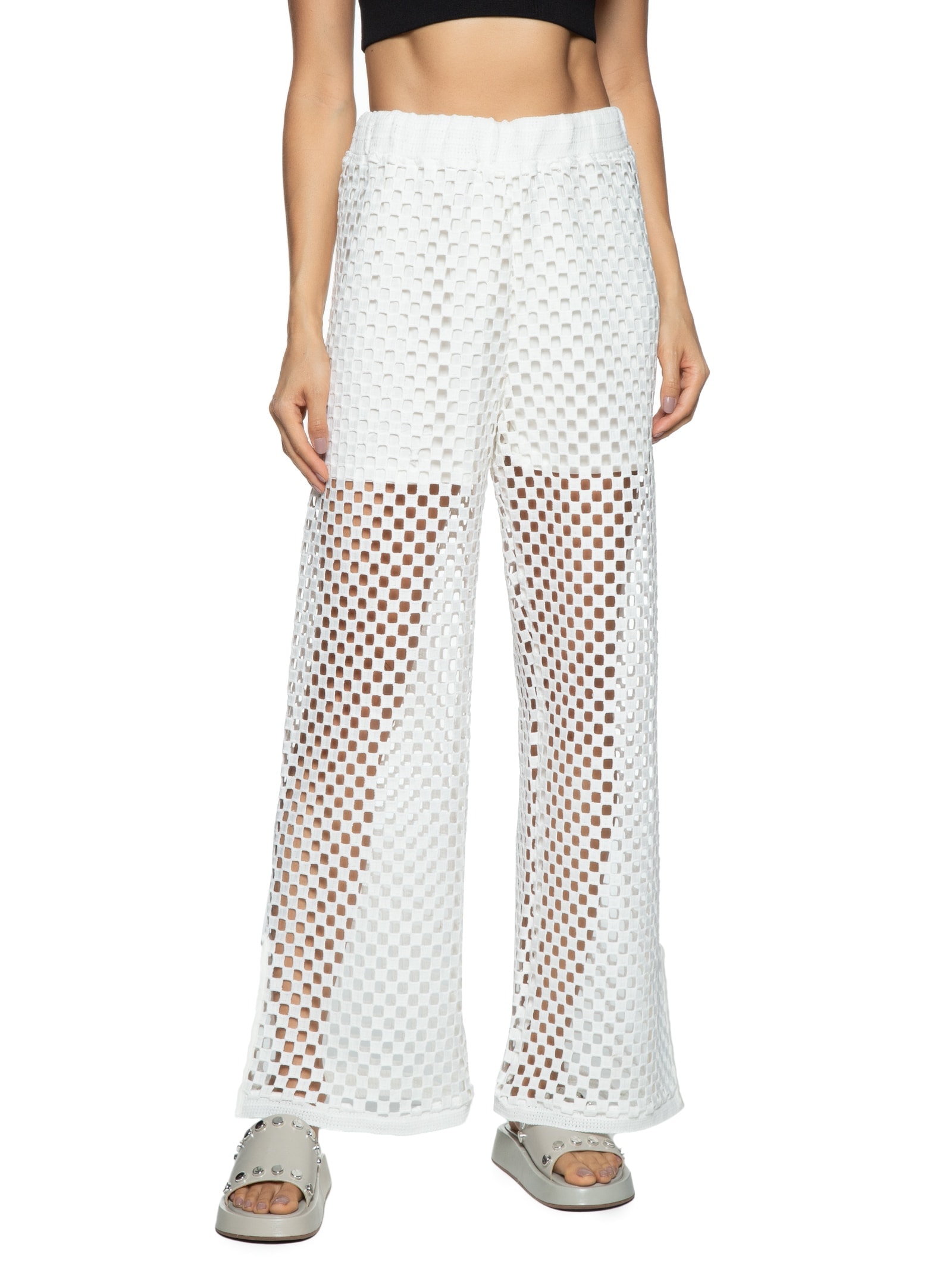 Calça Feminina Renda Off White  Dzarm