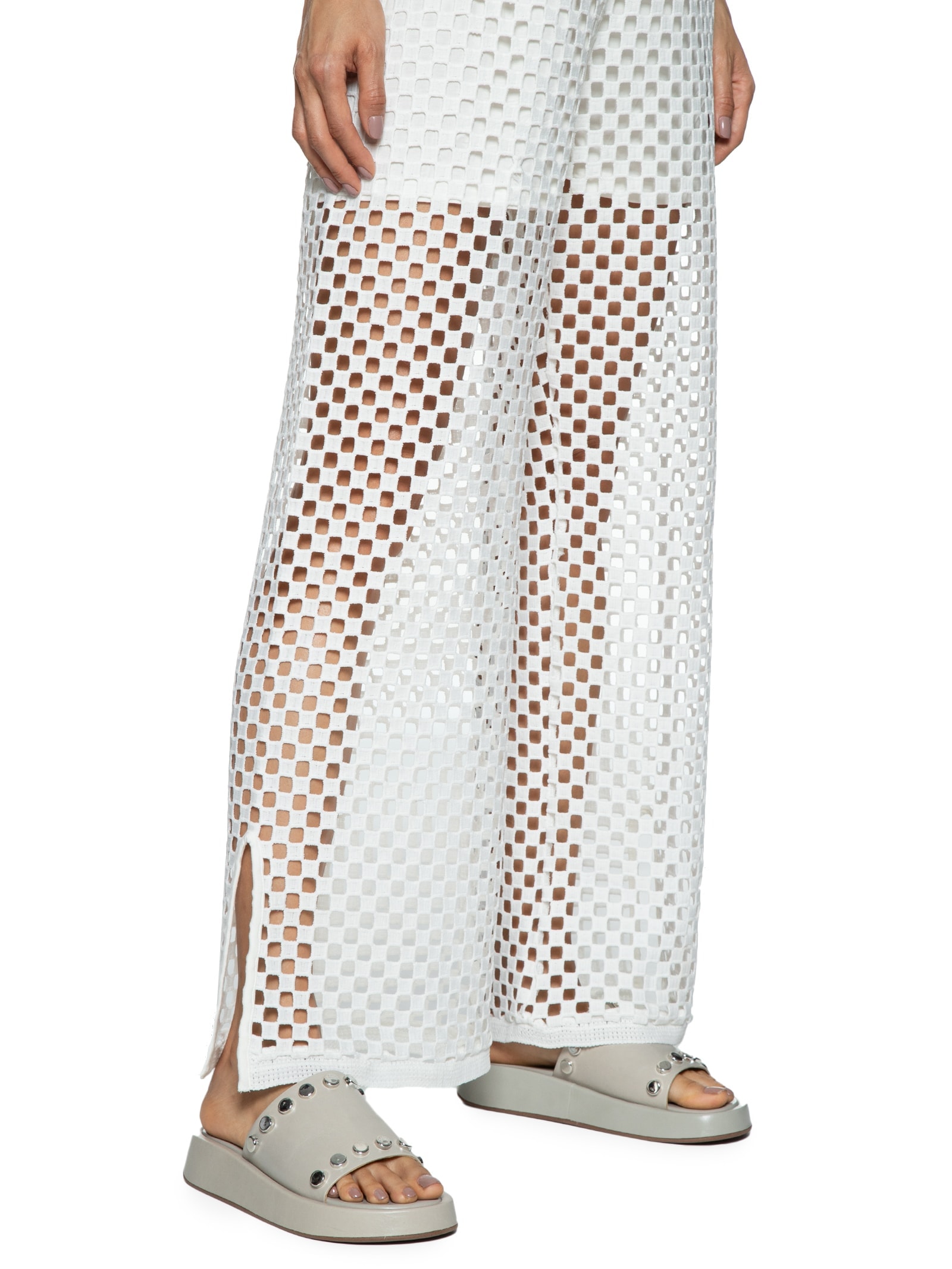 Calça Feminina Renda Off White  Dzarm