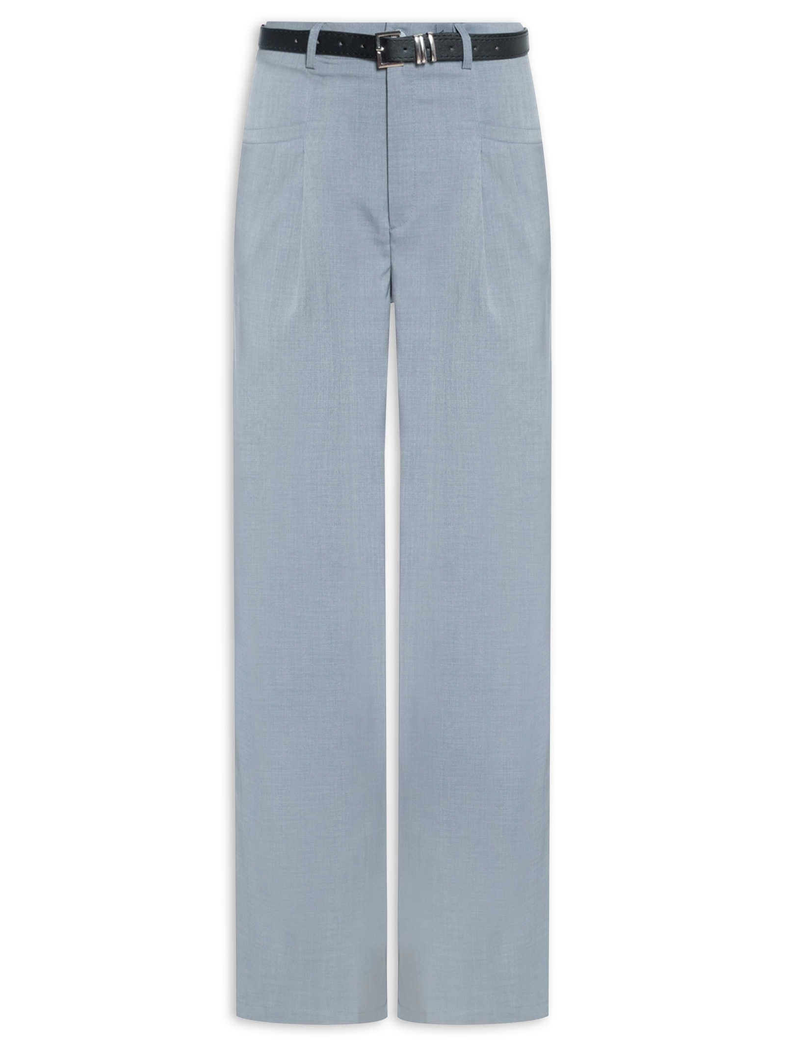 Calça Feminina Reta Alfaiataria Cinza Basiq