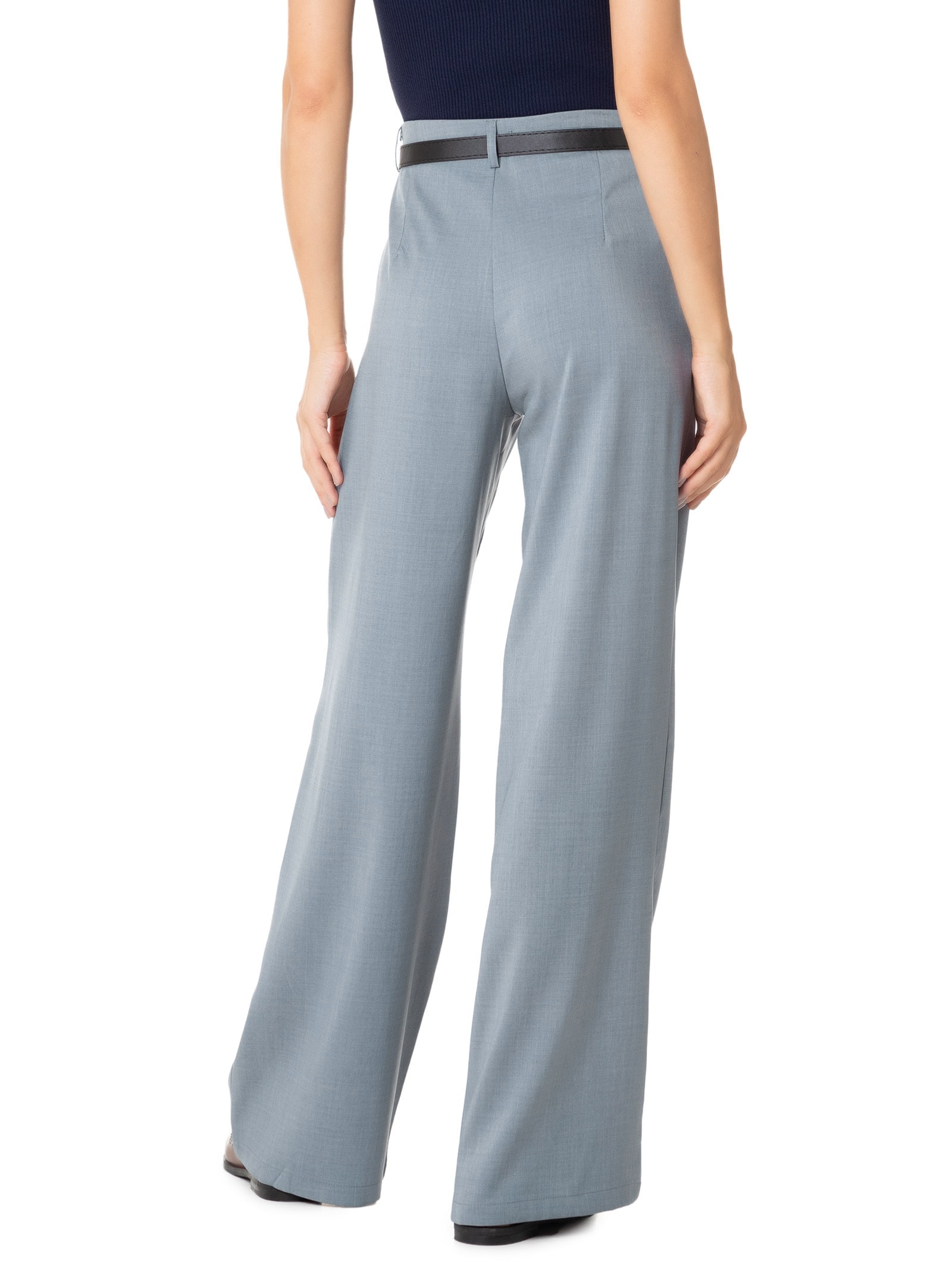 Calça Feminina Reta Alfaiataria Cinza Basiq