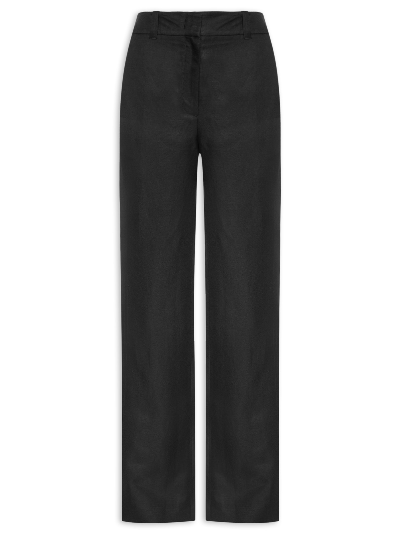 Calça Feminina  Reta Alfaiataria com Linho Preto Animale