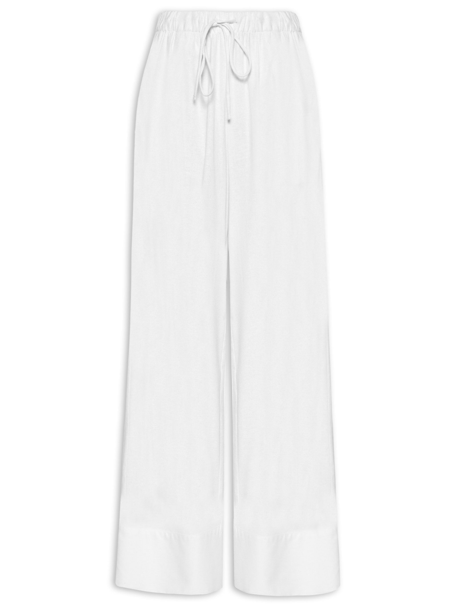 Calça Feminina Reta Amarração Branco Farm