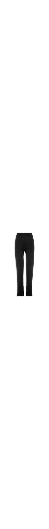 Calça Feminina Reta Amarração Frontal Tricot - Preto