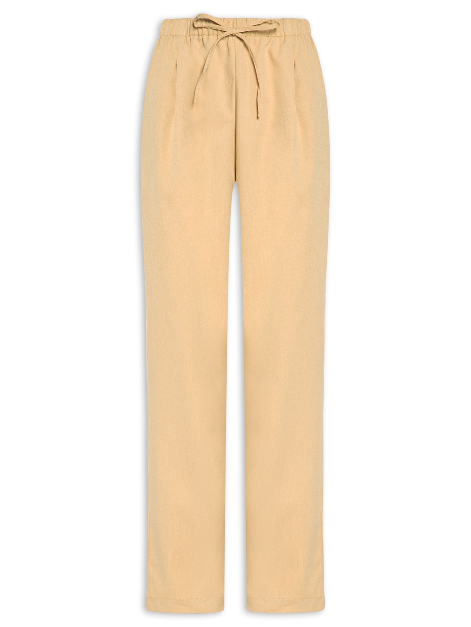 Calça Feminina Reta Básica Bege Basiq