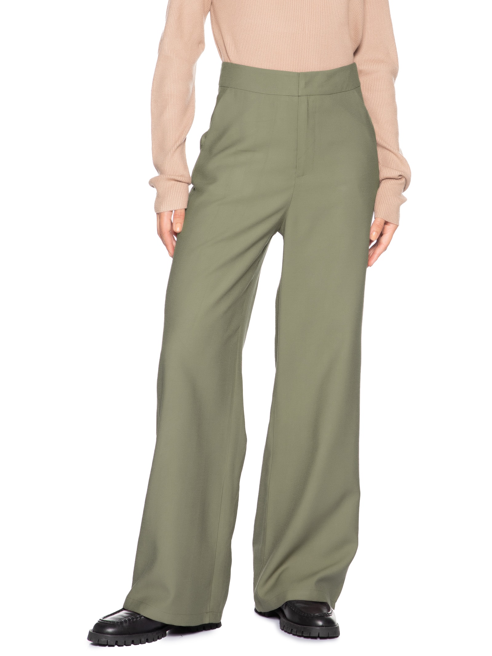 Calça Feminina Reta Básica Marrom Basiq