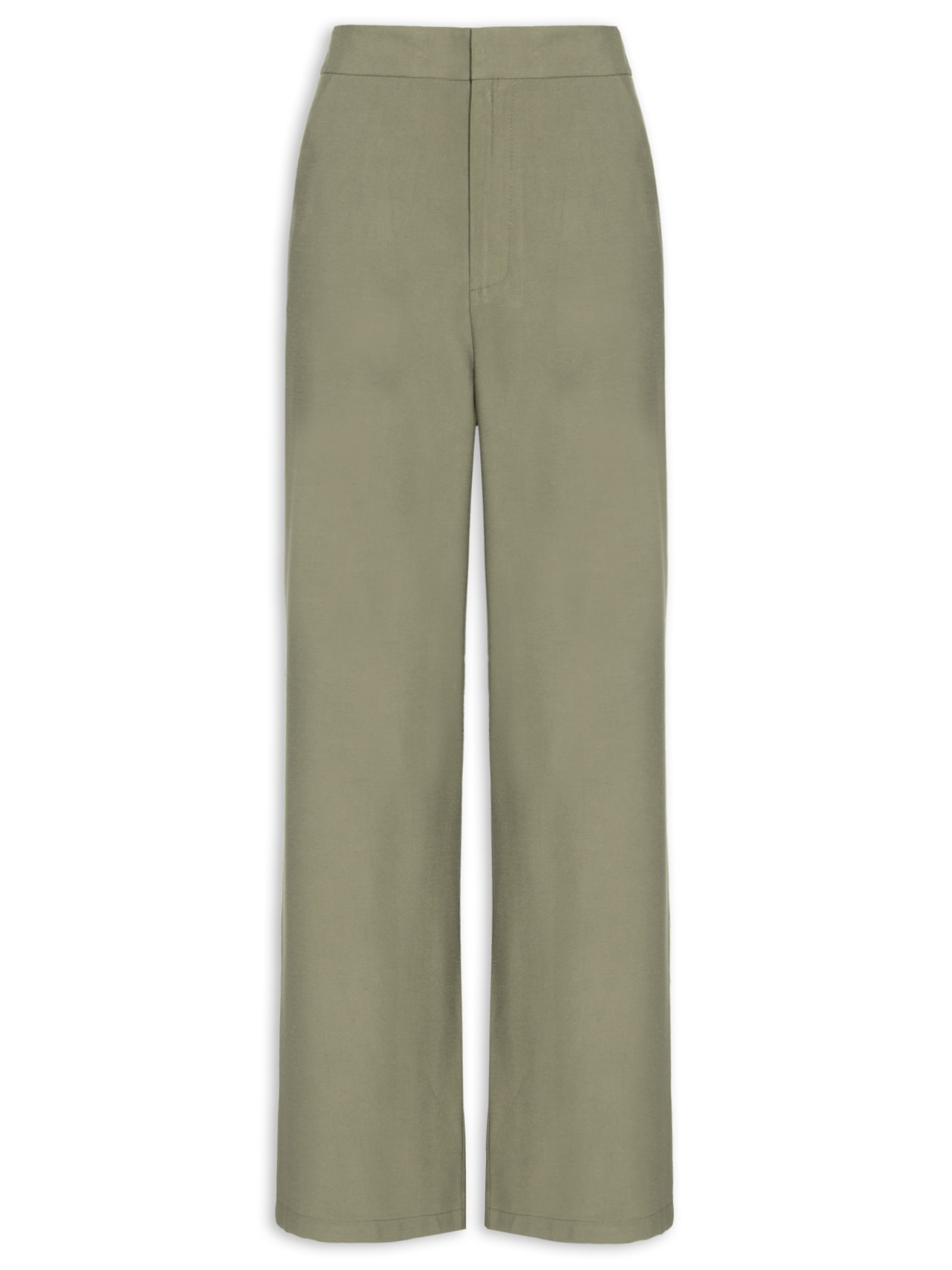 Calça Feminina Reta Básica Marrom Basiq