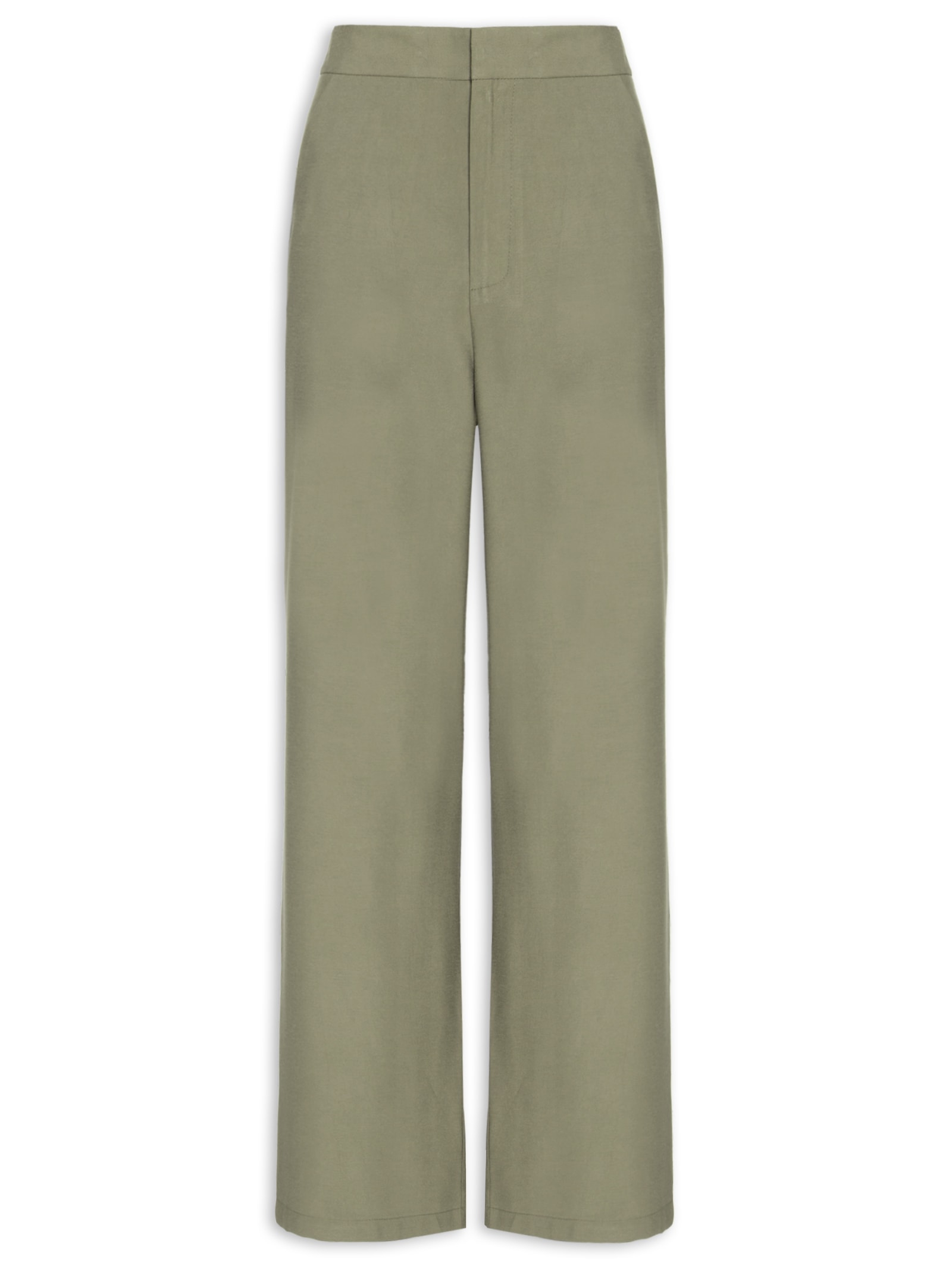 Calça Feminina Reta Básica Marrom Basiq