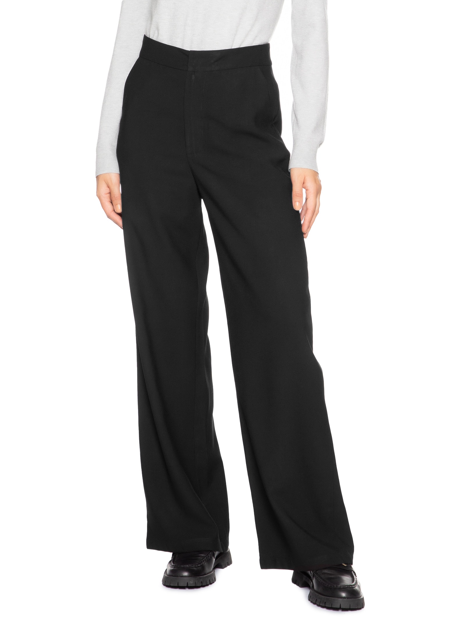 Calça Feminina Reta Básica Preto Basiq