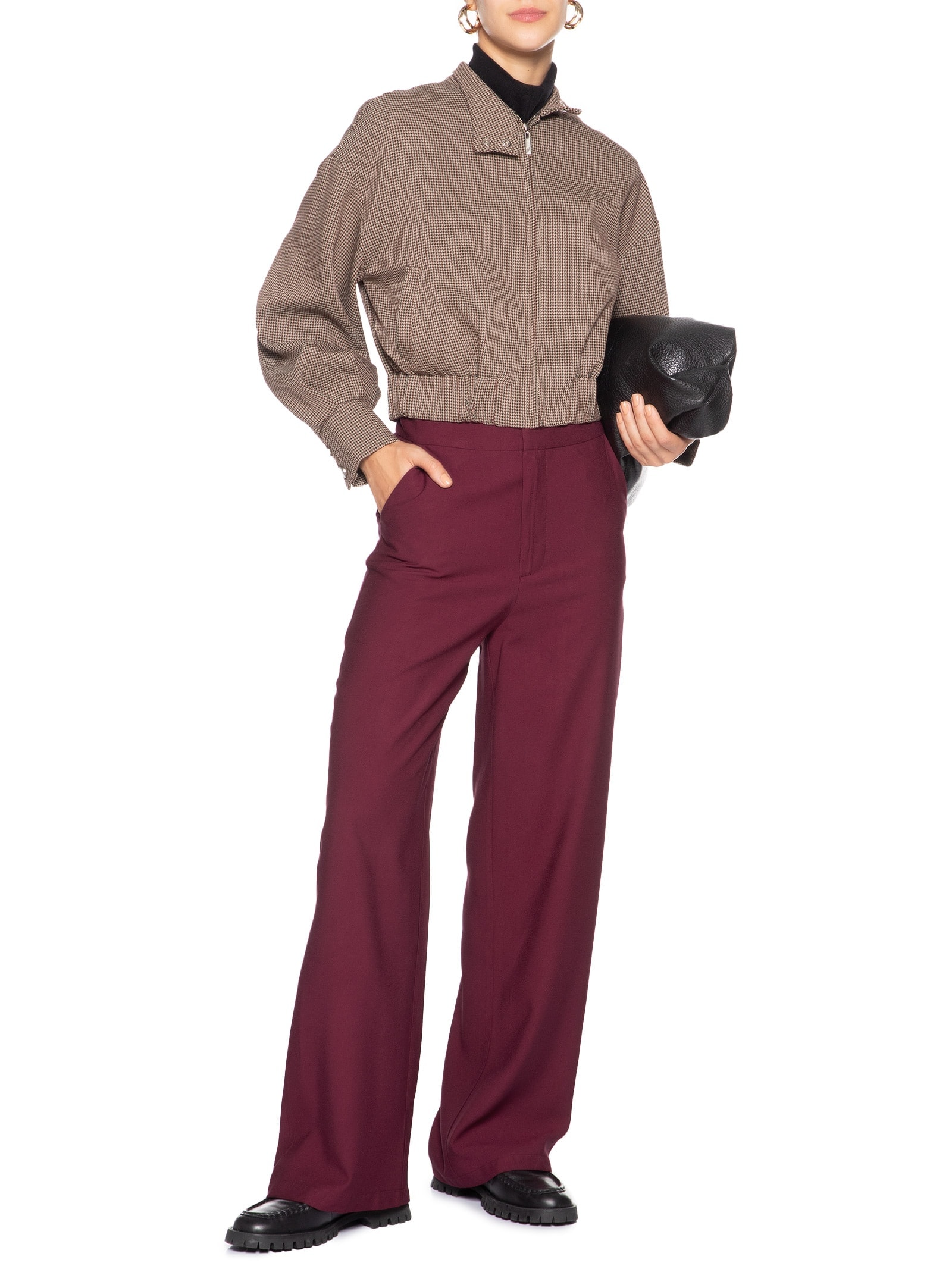 Calça Feminina Reta Básica Vermelho Basiq