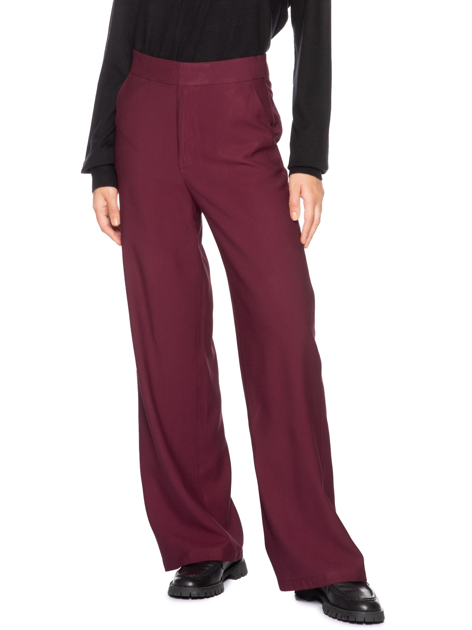 Calça Feminina Reta Básica Vermelho Basiq