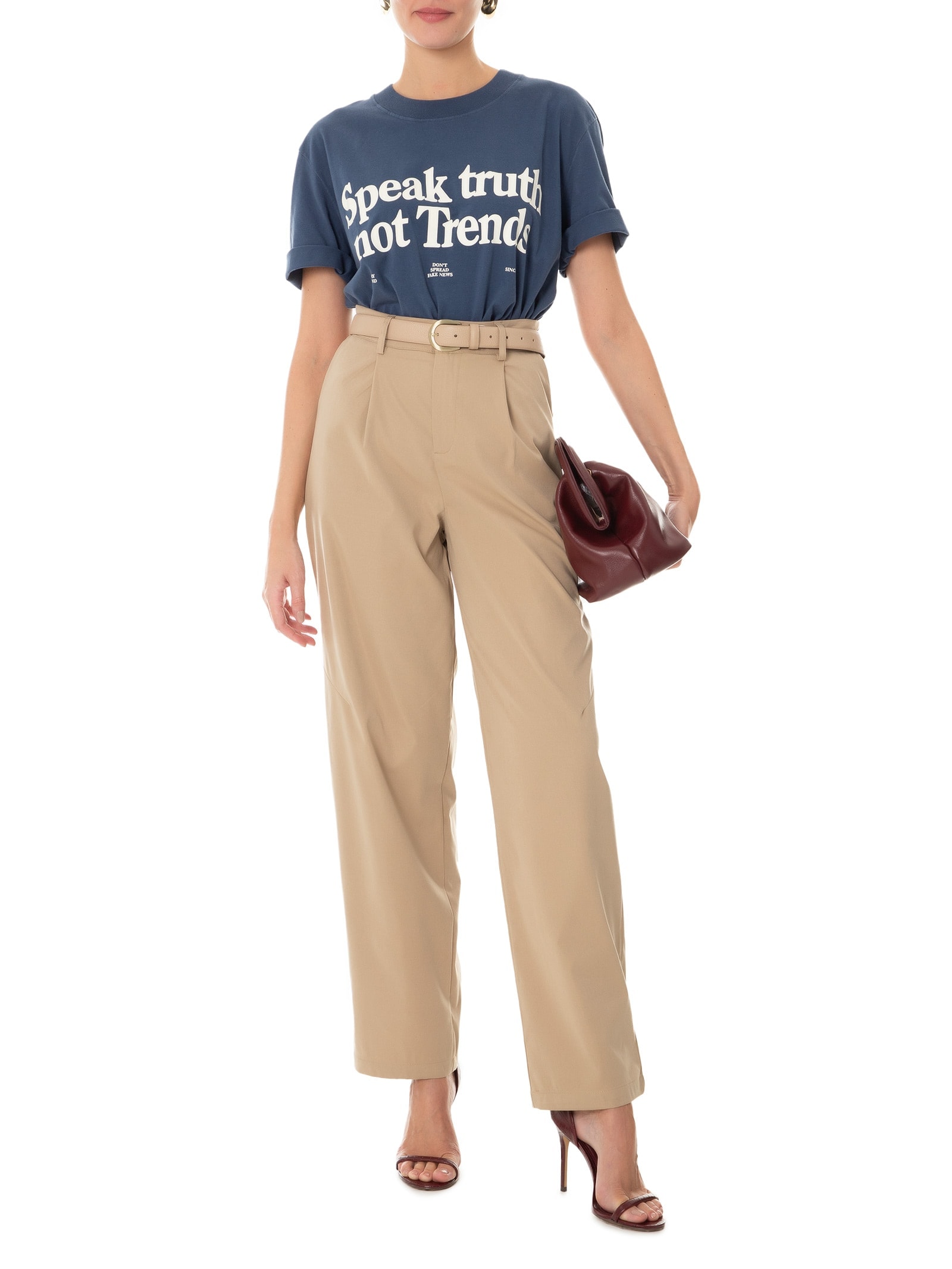 Calça Feminina Reta Bege  Market 33