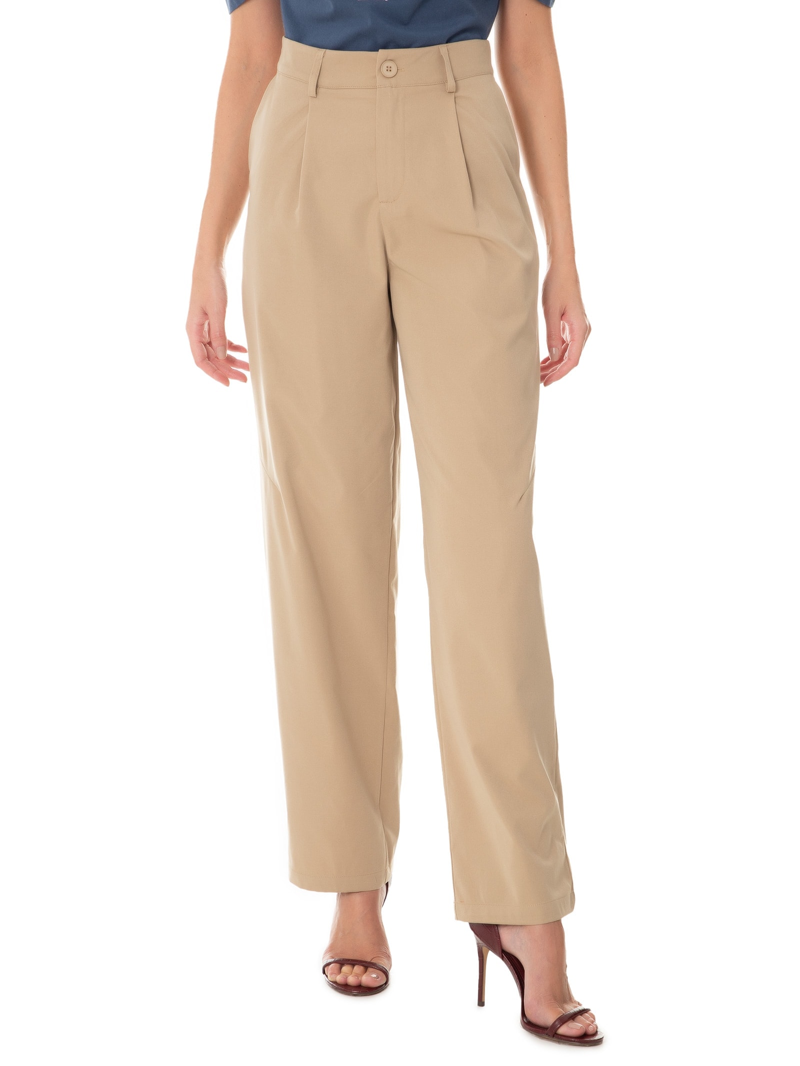 Calça Feminina Reta Bege  Market 33