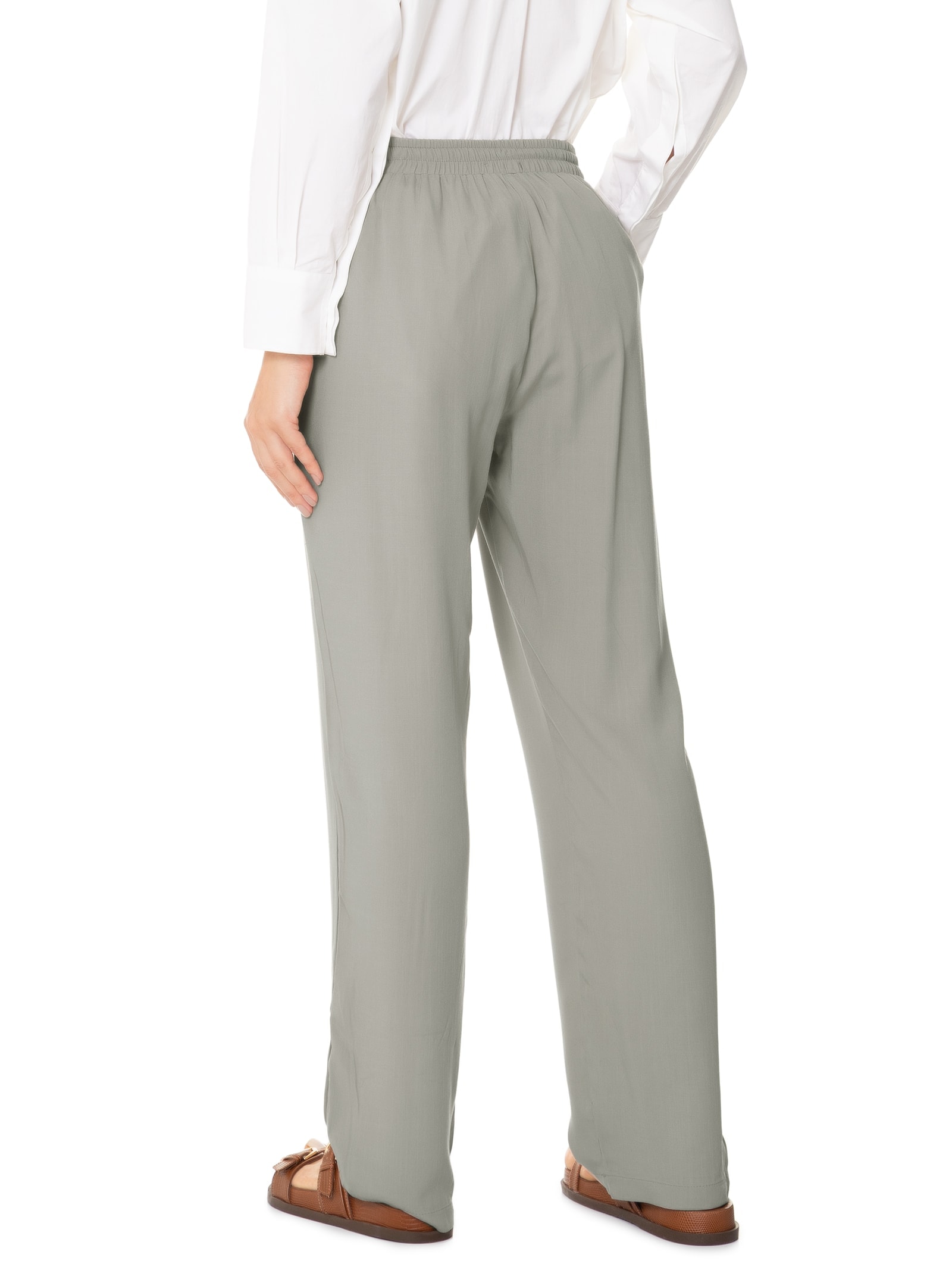 Calça Feminina Reta Bege Basiq