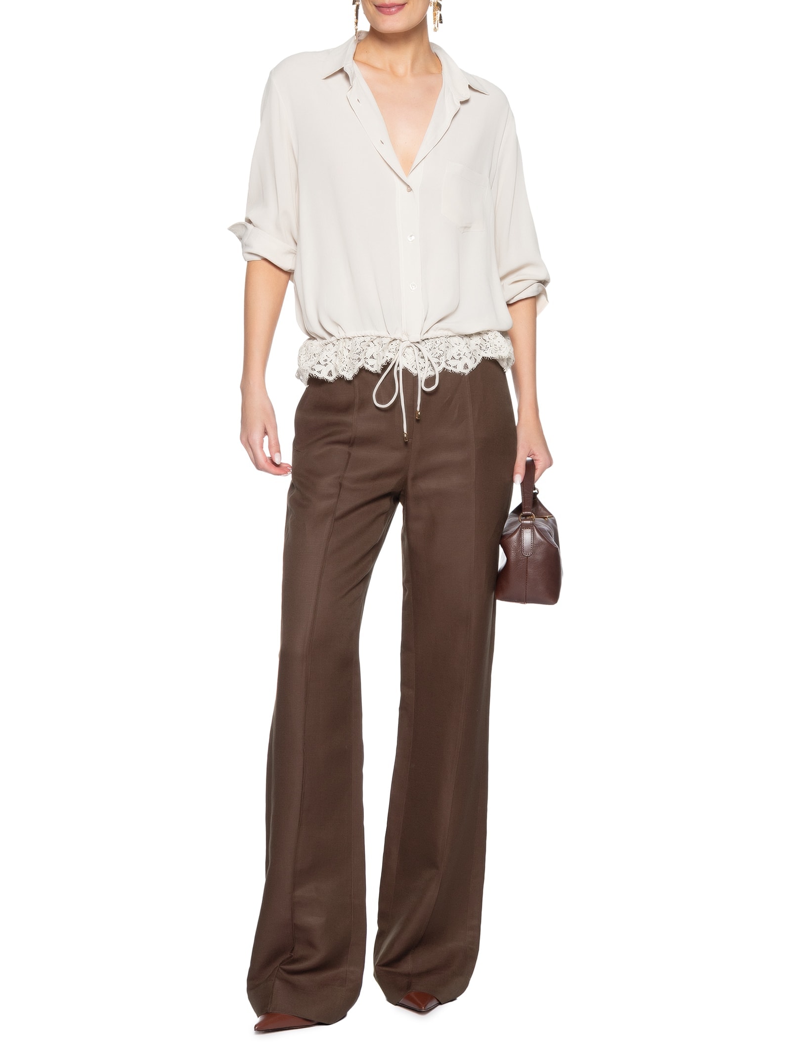 Calça Feminina Reta Brumas Color Marrom Animale