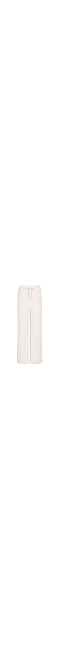 Calça Feminina Reta Canelada Aveludada - Off White