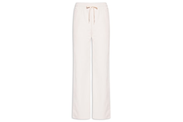 Calça Feminina Reta Canelada Aveludada - Off White