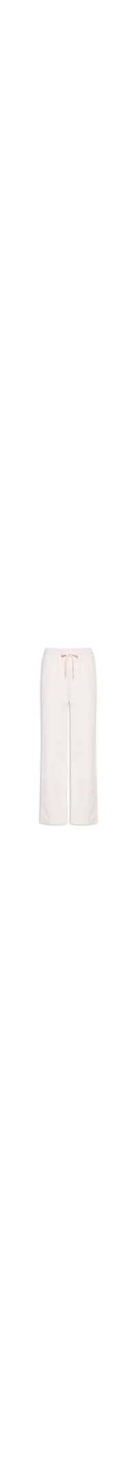 Calça Feminina Reta Canelada Aveludada - Off White
