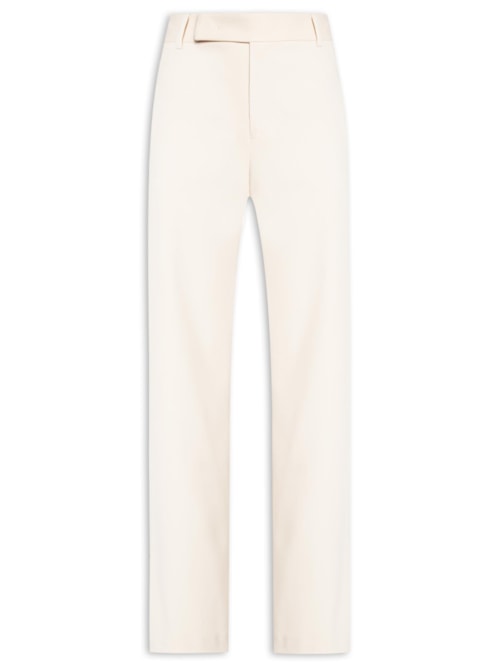 Calça Feminina Reta Cintura Alta – Bege
