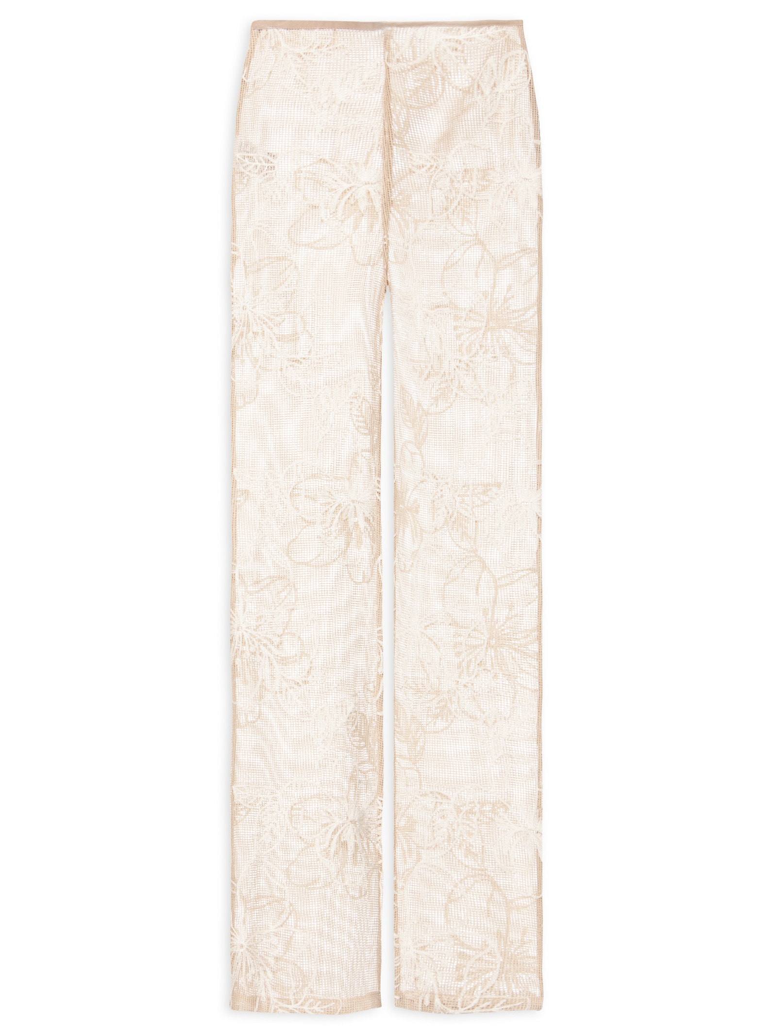 Calça Feminina Reta Cintura Alta Bege '2Essential