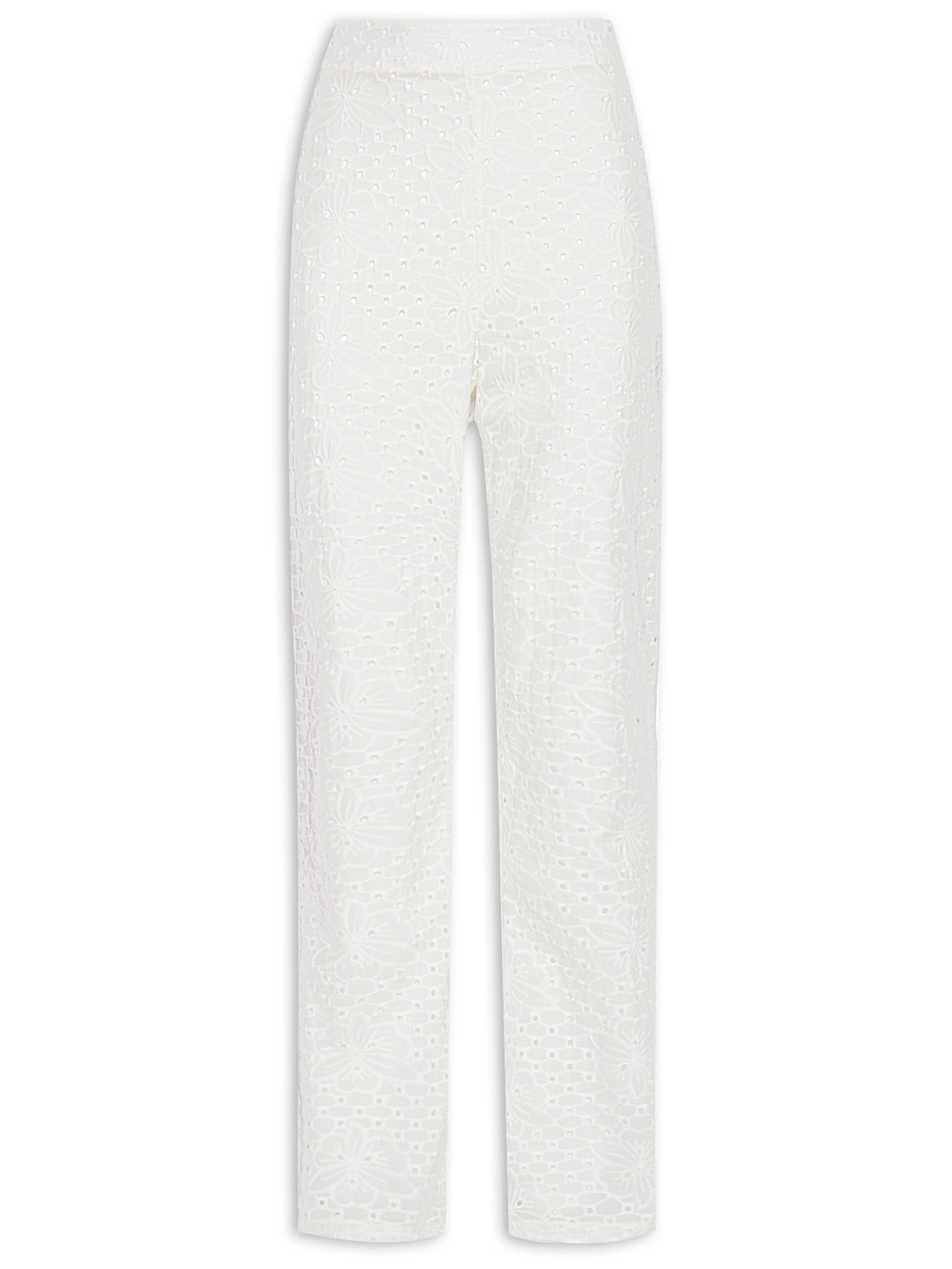 Calça Feminina Reta Cintura Alta Branco My Favorite Things