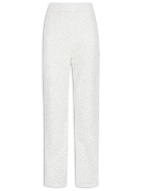 Calça Feminina Reta Cintura Alta – Branco