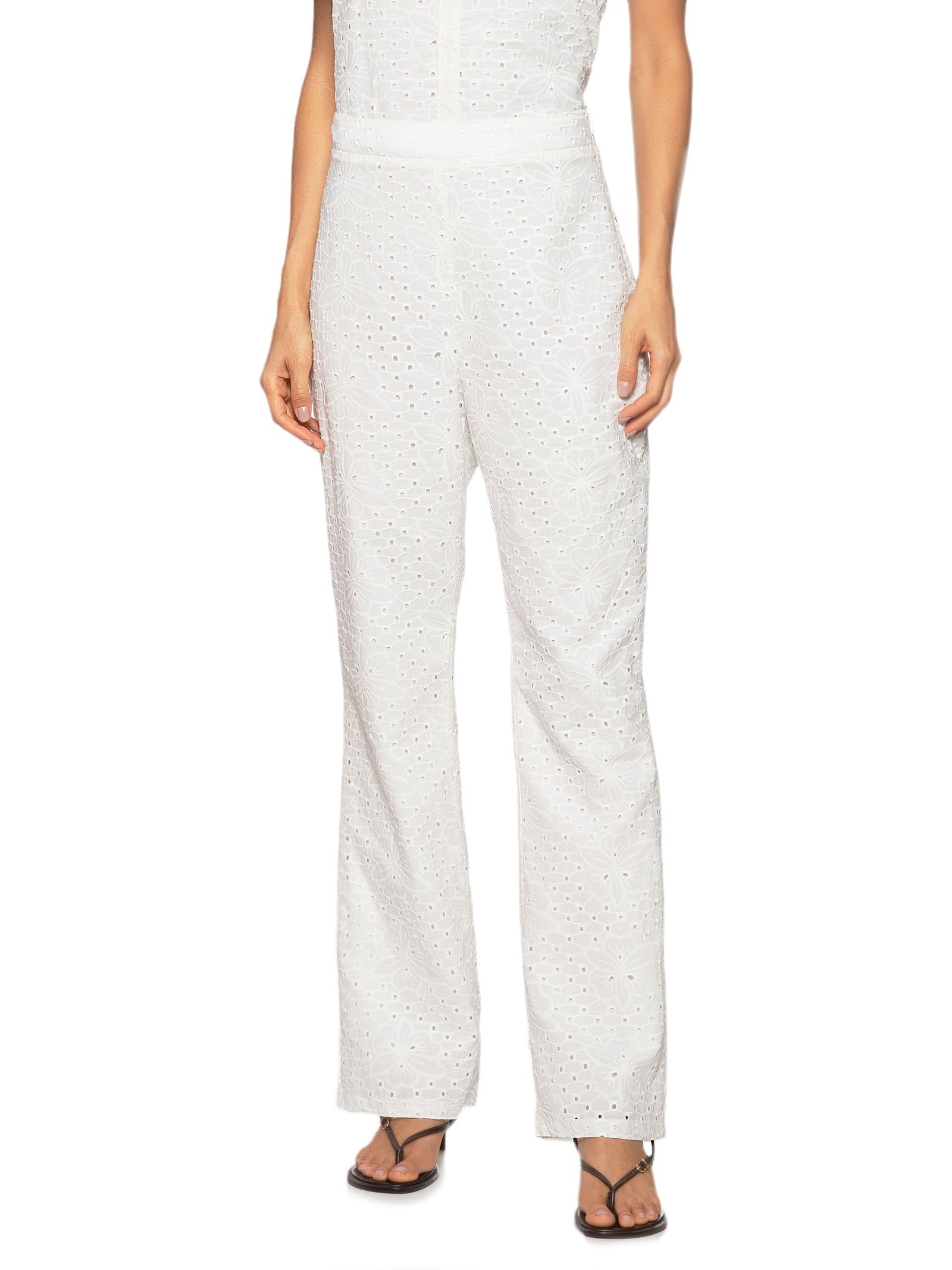 Calça Feminina Reta Cintura Alta Branco My Favorite Things