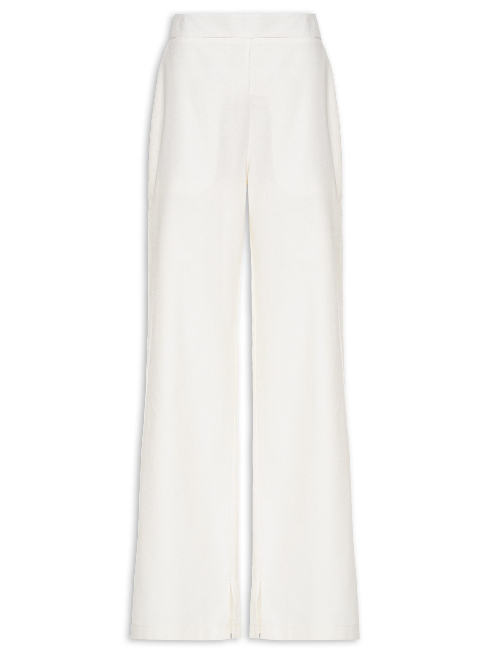 Calça Feminina Reta Cintura Alta Branco Lança Perfume