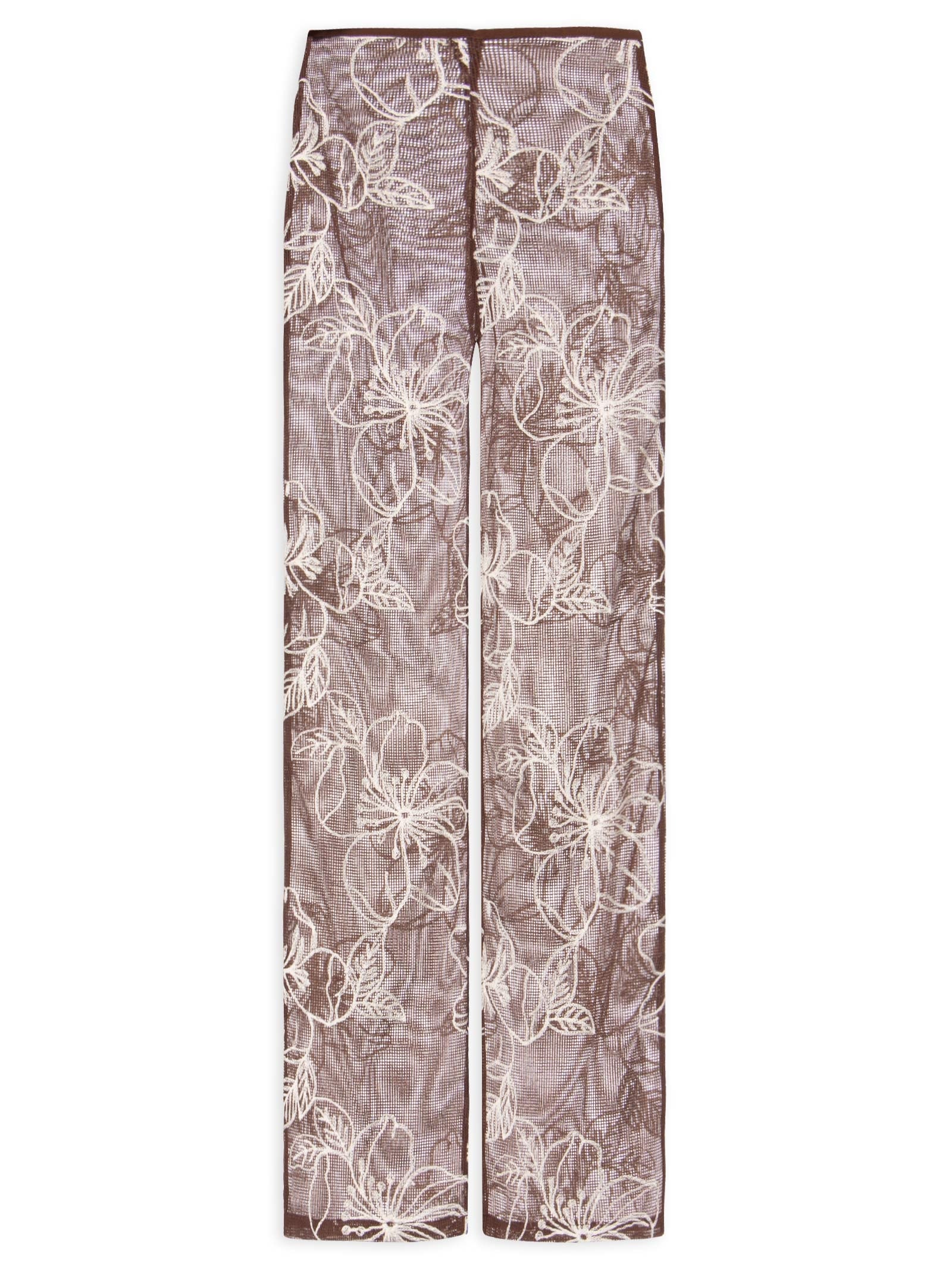 Calça Feminina Reta Cintura Alta Marrom '2Essential