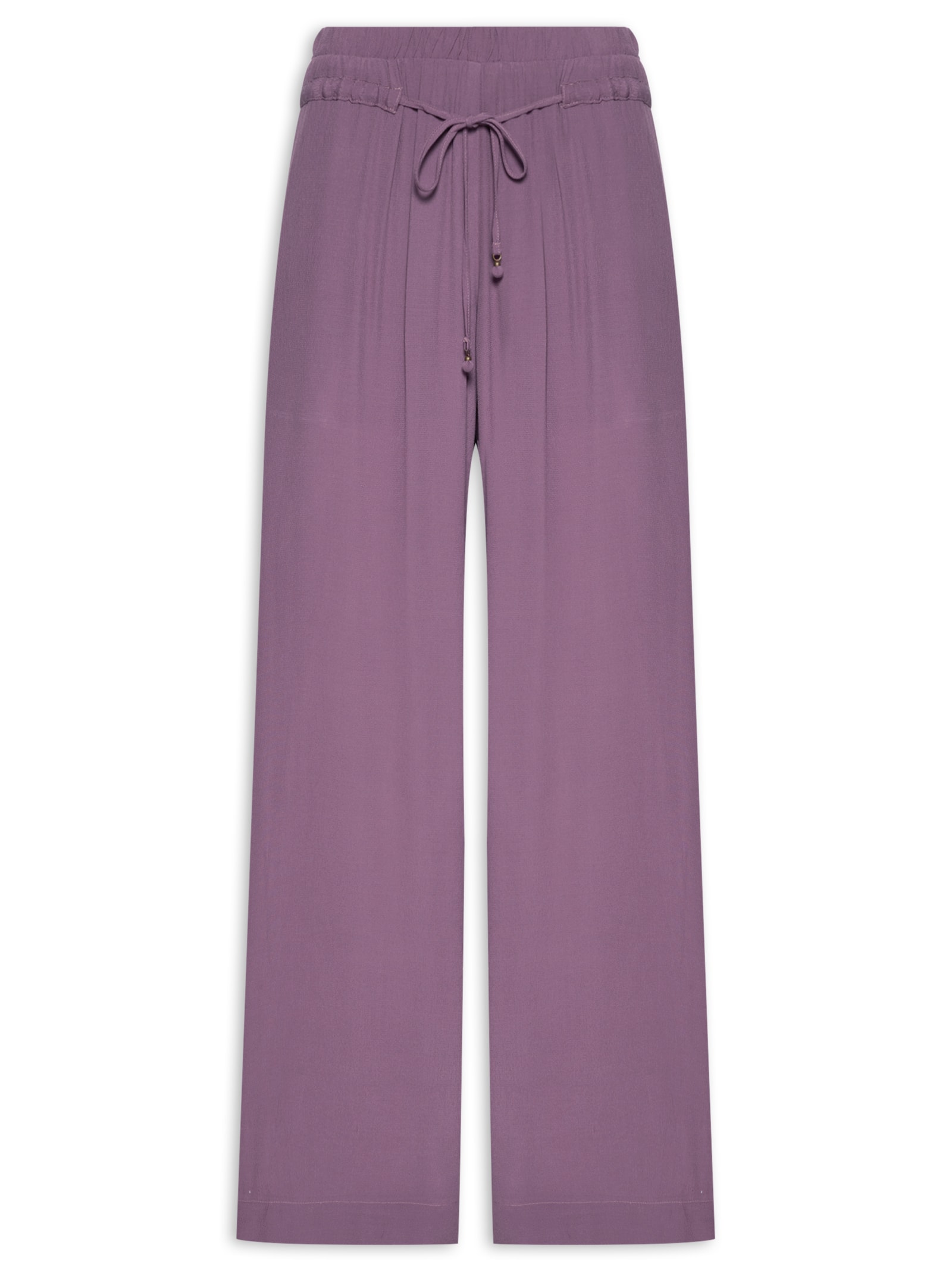 Calça Feminina Reta Cintura Elástico Roxo Maria Filó