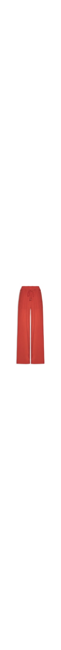 Calça Feminina Reta Cintura Elástico - Vermelho