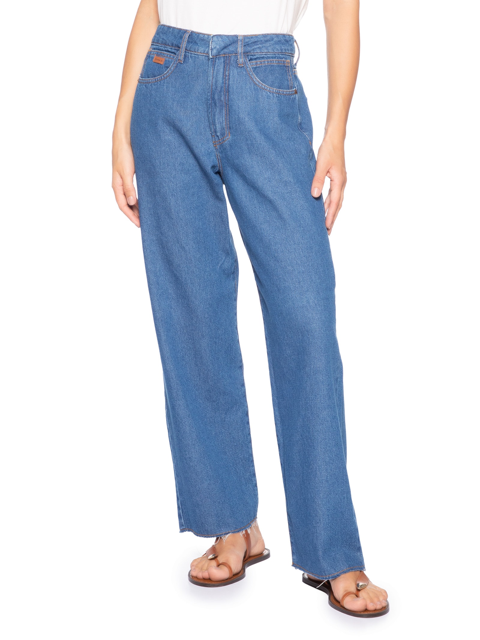 Calça Feminina Reta Clear Azul Dress To