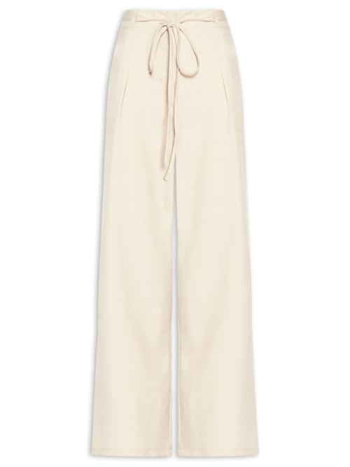 Calça Feminina Reta Com Amarração – Off White