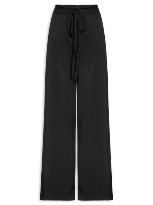 Calça Feminina Reta Com Amarração – Preto