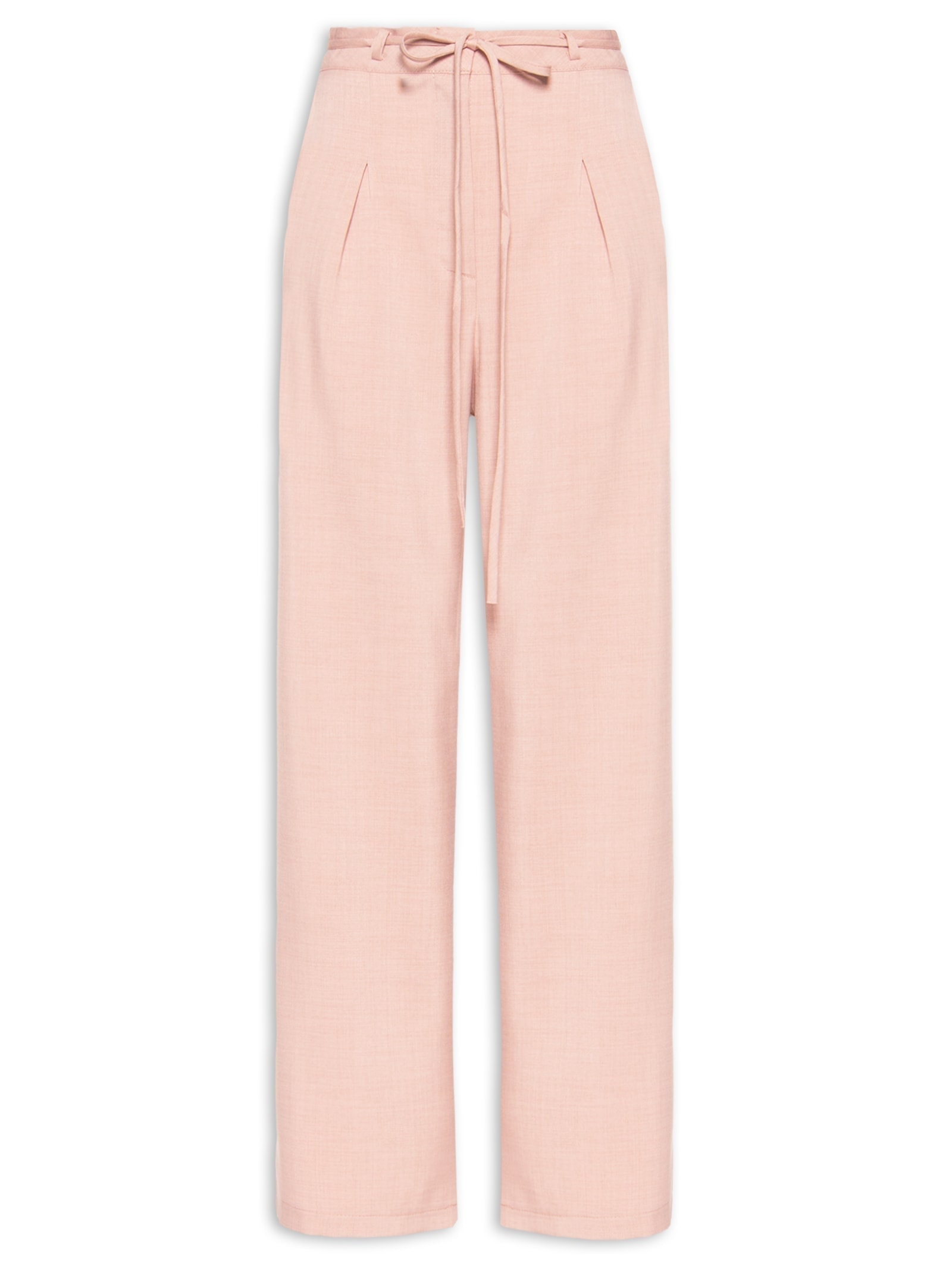 Calça Feminina Reta Com Amarração Rosa Basiq
