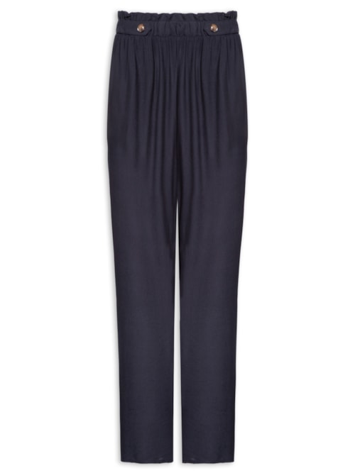 Calça Feminina Reta Com Bolso – Azul