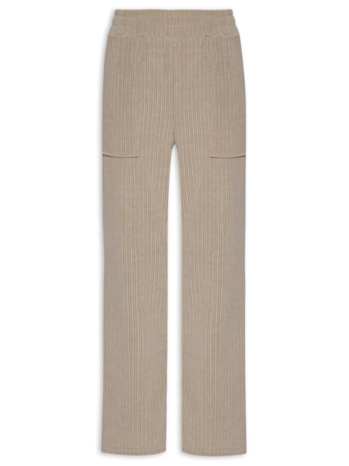 Calça Feminina Reta Com Bolso – Bege