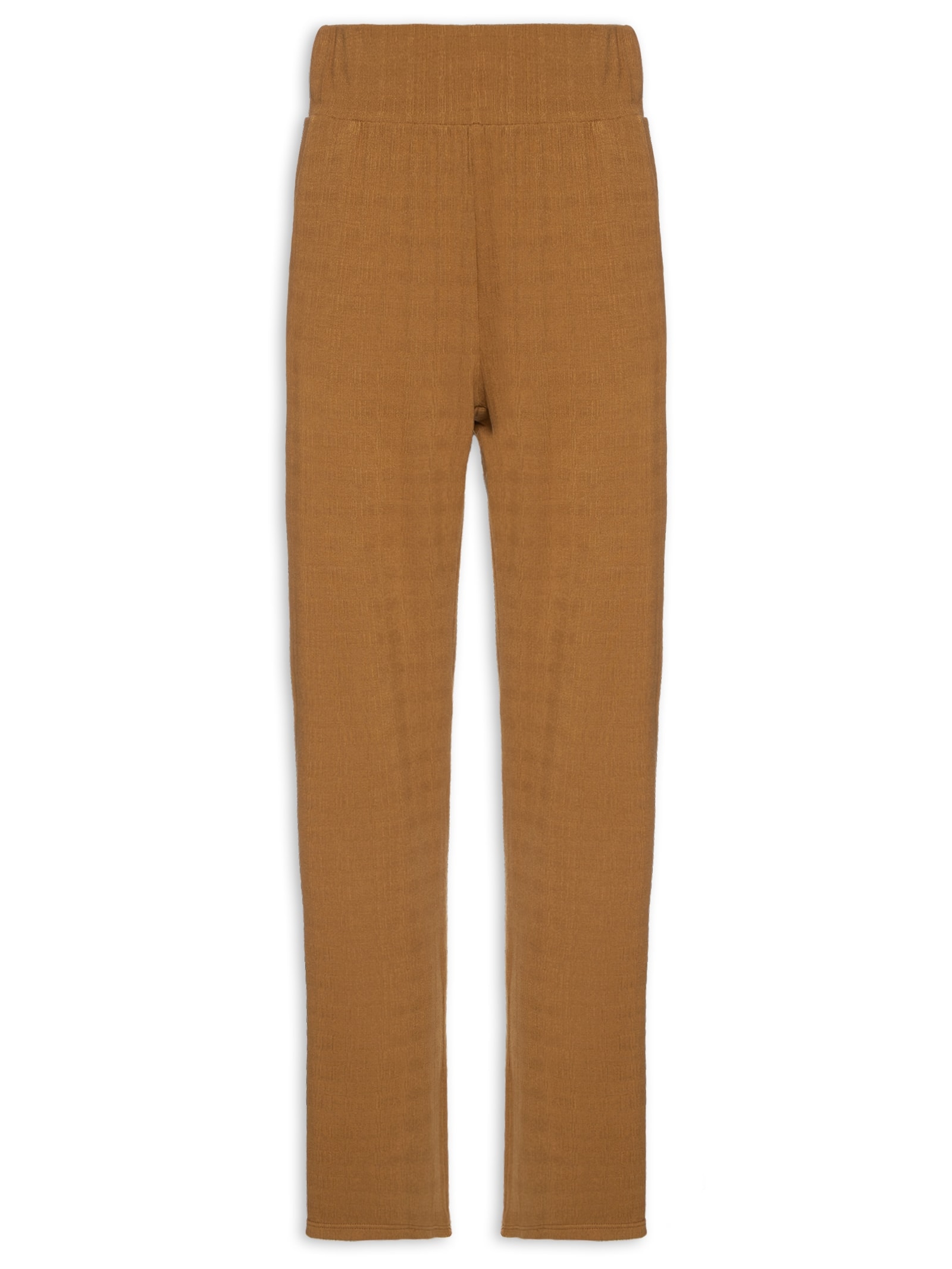 Calça Feminina Reta Com Bolso Bege  Basiq