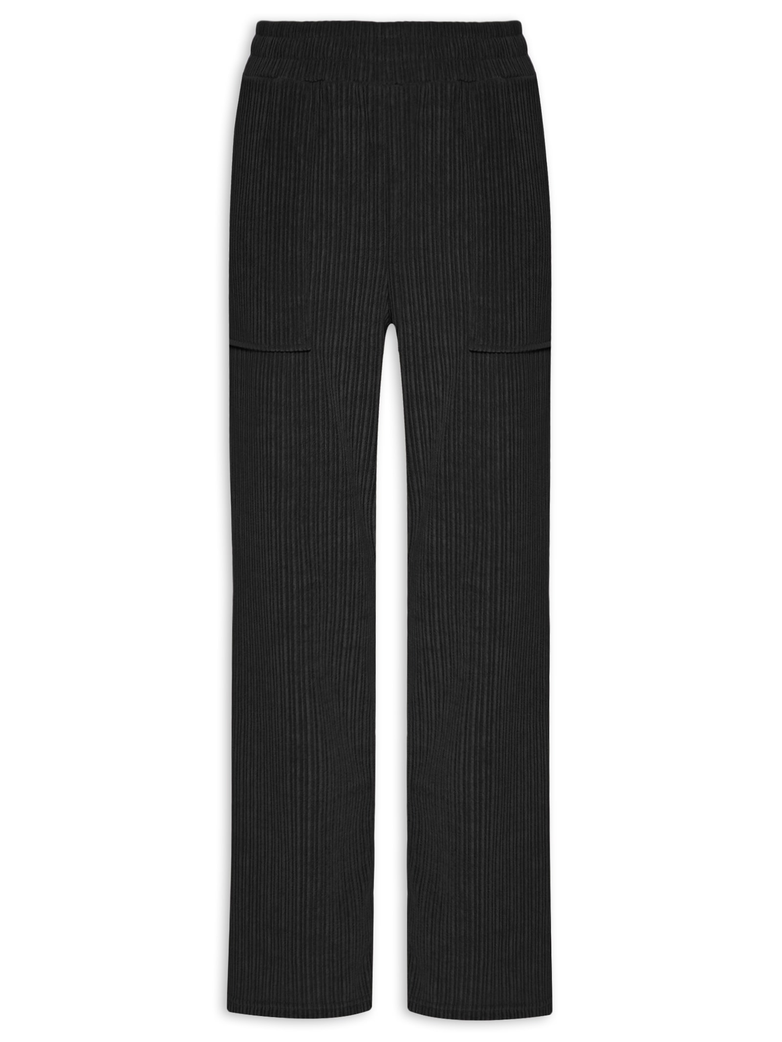 Calça Feminina Reta Com Bolso Preto Basiq