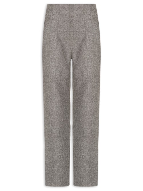 Calça Feminina Reta Com Bolsos Laterais – Cinza