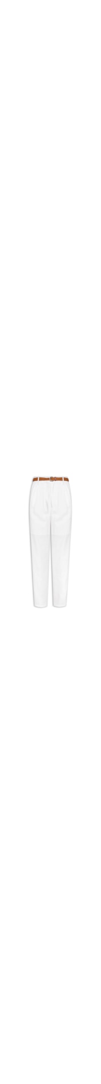 Calça Feminina Reta Com Cinto - Branco