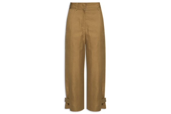 Calça Feminina Reta Com Linho - Verde