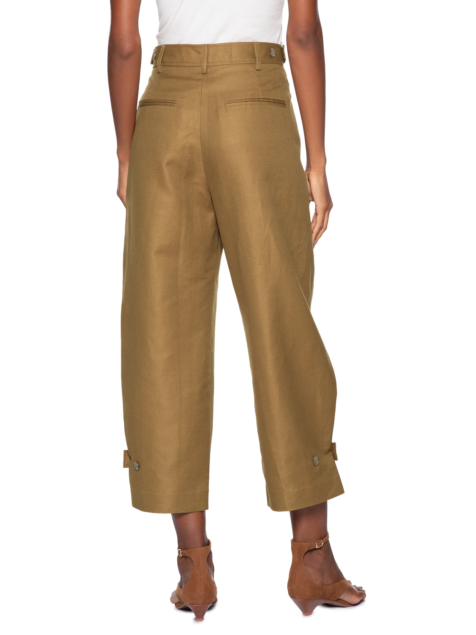 Calça Feminina Reta Com Linho Verde Animale