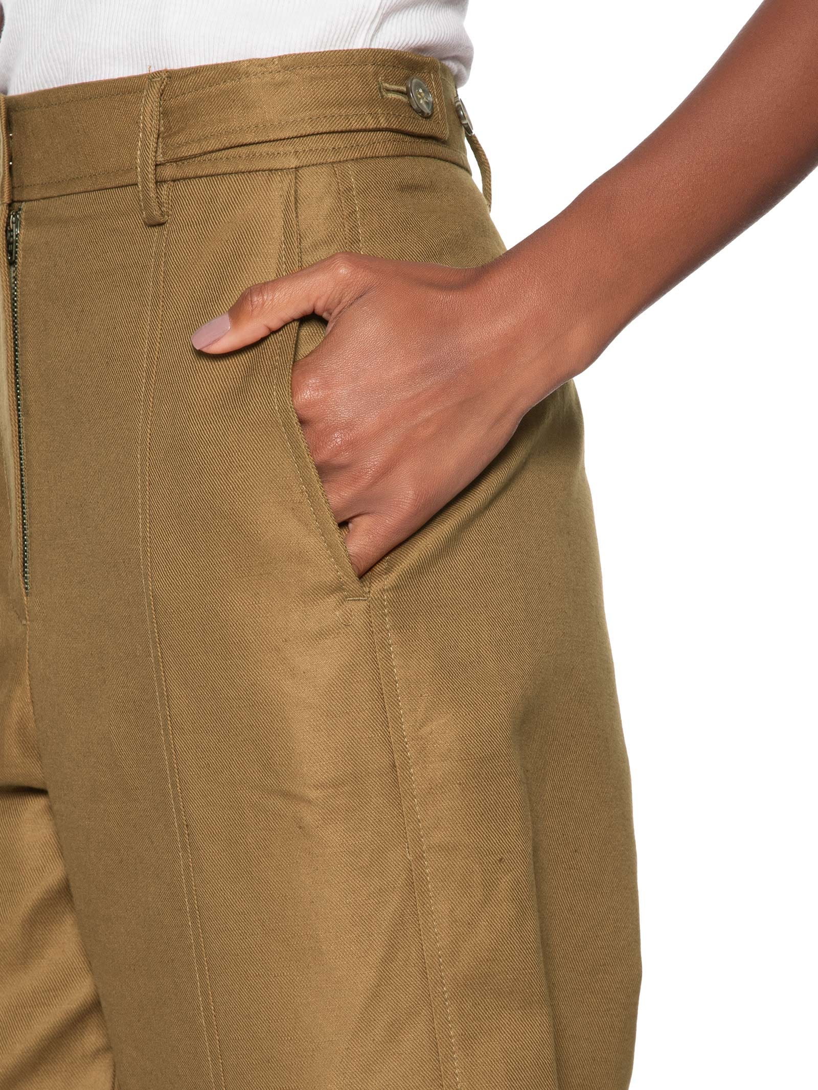 Calça Feminina Reta Com Linho Verde Animale