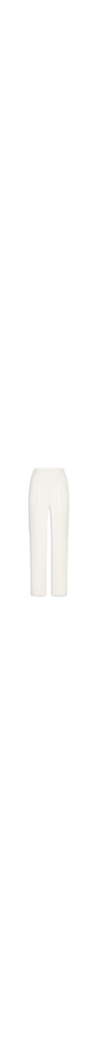 Calça Feminina Reta Com Prega - Off White