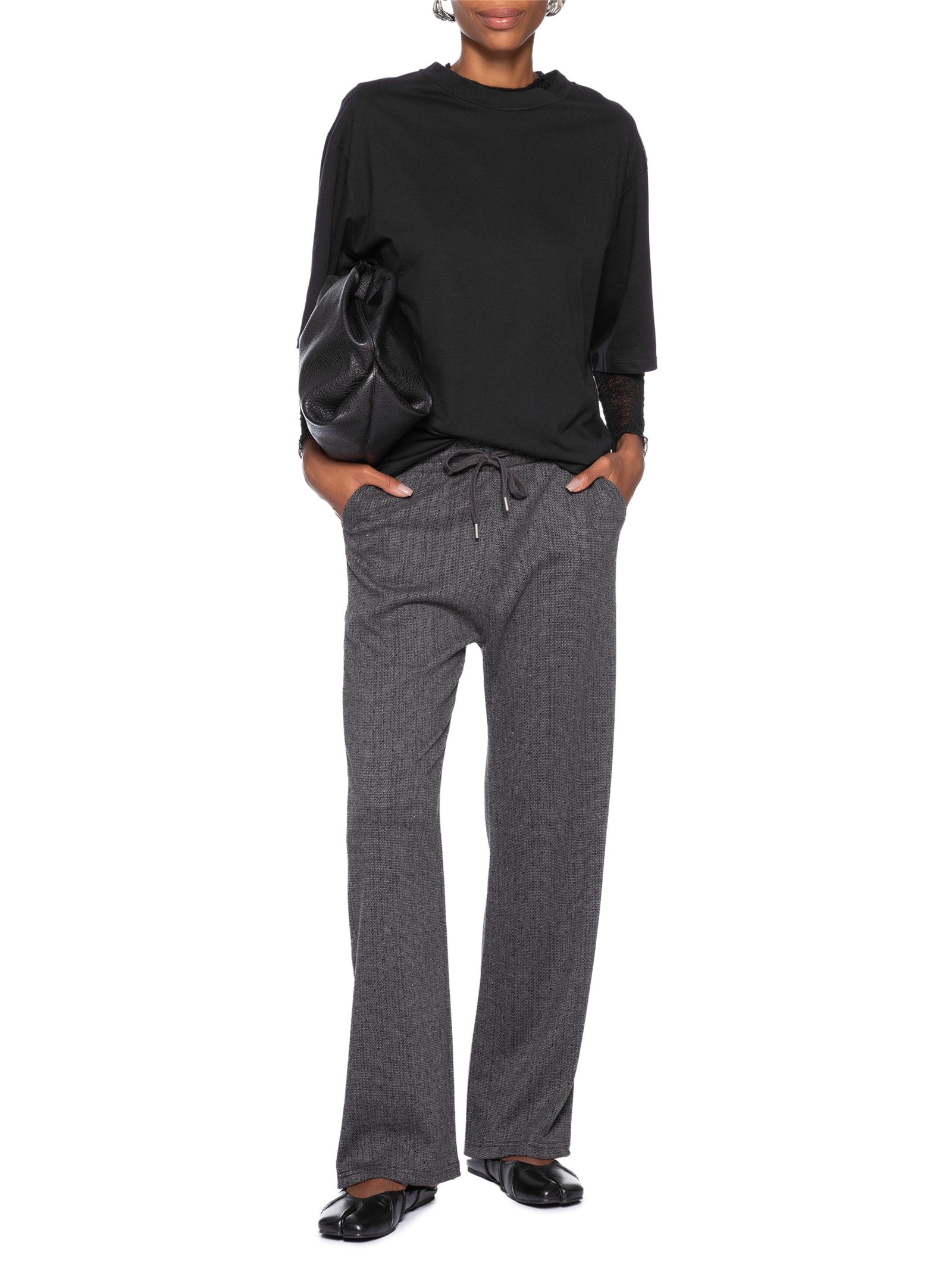 Calça Feminina Reta Com Strass Cinza Market 33